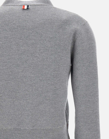 Cardigan in lana merino con scollo a V FKC207A 00014055 THOM BROWNE 