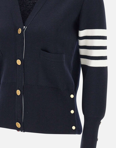 Cardigan in lana merino con scollo a V FKC207A 00014415 THOM BROWNE 