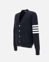 Cardigan in cotone con scollo a V MKC171A 00219415 THOM BROWNE 