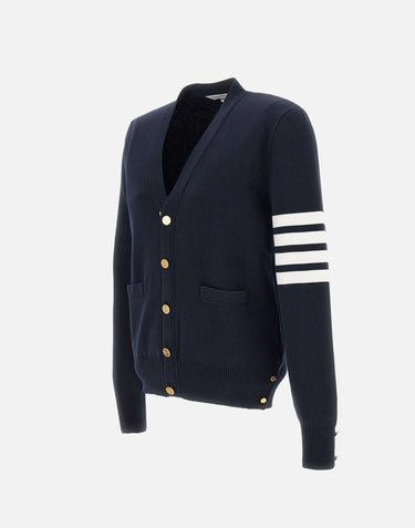 Cardigan in cotone con scollo a V MKC171A 00219415 THOM BROWNE 