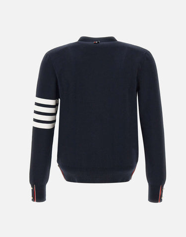 Cardigan in cotone con scollo a V MKC171A 00219415 THOM BROWNE 