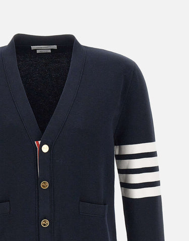 Cardigan in cotone con scollo a V MKC171A 00219415 THOM BROWNE 