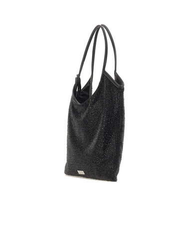 TWENTYFOURHAITCH Borsa a spalla "Nela Maxi" BLACK Donna 