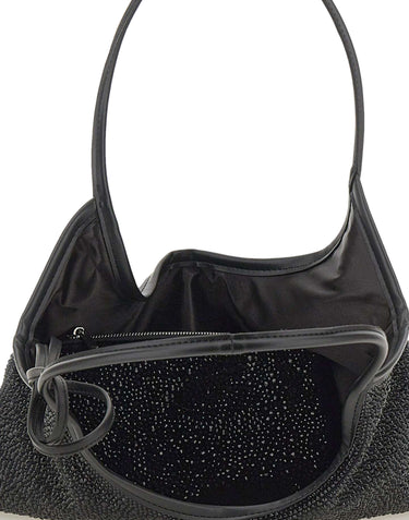 TWENTYFOURHAITCH Borsa a spalla "Nela Maxi" BLACK Donna 