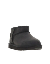 UGG Stivali "Classic Ultra Mini" in pelle BLACK Donna 