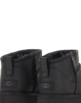UGG Stivali "Classic Ultra Mini" in pelle BLACK Donna 