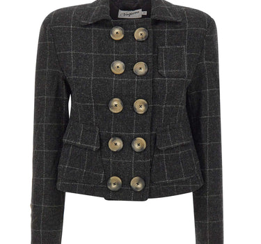 VAQUERA Giacca corta in lana melton BLACK Donna 