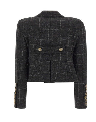 VAQUERA Giacca corta in lana melton BLACK Donna 