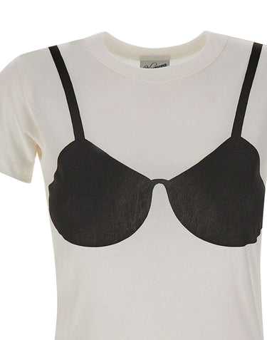 VAQUERA T-shirt trompe l'l'œil WHITE Donna 