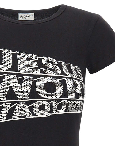 VAQUERA T-shirt slim con stampa BLACK Donna 