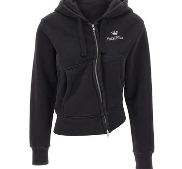 VAQUERA Felpa con cappuccio asimmetrica BLACK Donna 