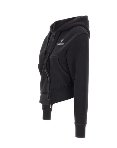 VAQUERA Felpa con cappuccio asimmetrica BLACK Donna 