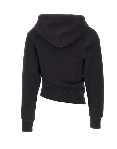 VAQUERA Felpa con cappuccio asimmetrica BLACK Donna 