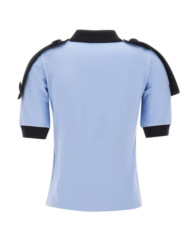 VAQUERA Polo con stemma Light Blue Donna 