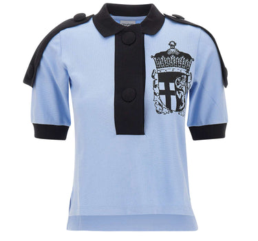 VAQUERA Polo con stemma Light Blue Donna 