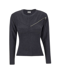 VAQUERA T-shirt a maniche lunghe con zip GREY Donna 
