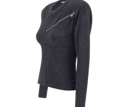 VAQUERA T-shirt a maniche lunghe con zip GREY Donna 