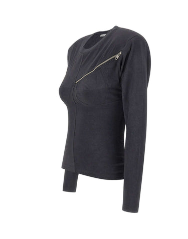 VAQUERA T-shirt a maniche lunghe con zip GREY Donna 