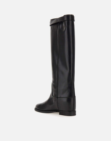 VIA ROMA 15 Stivali "Santa Monica" in pelle BLACK Donna 