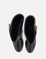 VIA ROMA 15 Stivali "Santa Monica" in pelle BLACK Donna 