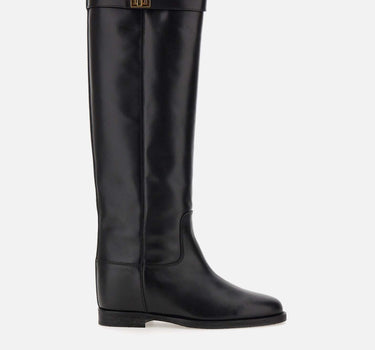 VIA ROMA 15 Stivali "Santa Monica" in pelle BLACK Donna 