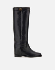 VIA ROMA 15 Stivali "Santa Monica" in pelle BLACK Donna 