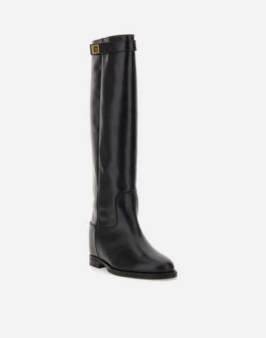 VIA ROMA 15 Stivali "Santa Monica" in pelle BLACK Donna 