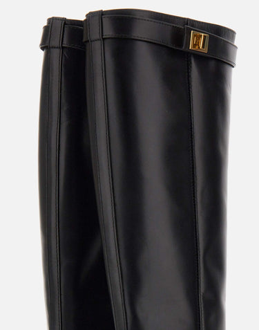 VIA ROMA 15 Stivali "Santa Monica" in pelle BLACK Donna 