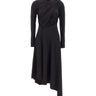 Abito asimmetrico con drappeggi 1326JDR007340A BLACK VICTORIA BECKHAM 