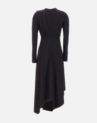 Abito asimmetrico con drappeggi 1326JDR007340A BLACK VICTORIA BECKHAM 