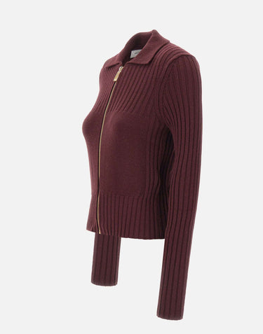 Cardigan con zip in lana e cashmere 1326KJU007313A ACAI VICTORIA BECKHAM 