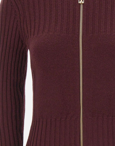 Cardigan con zip in lana e cashmere 1326KJU007313A ACAI VICTORIA BECKHAM 