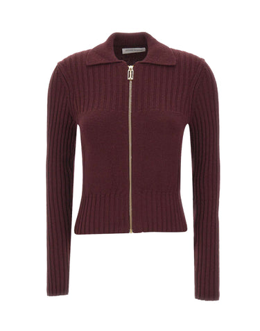 Cardigan con zip in lana e cashmere 1326KJU007313A ACAI VICTORIA BECKHAM 