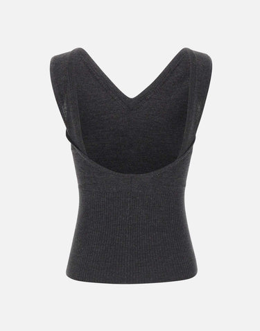 Top smanicato in lana merino 1326KTP007310B ORE VICTORIA BECKHAM 