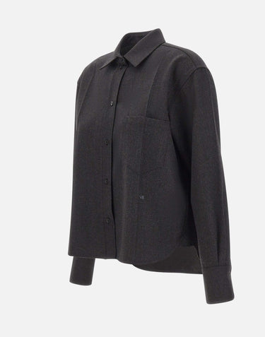 Camicia in lana vergine 1326WSH007474F DKGREY VICTORIA BECKHAM 
