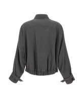 VICTORIA BECKHAM Giacca bomber con sciarpa GREY Donna 
