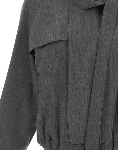 VICTORIA BECKHAM Giacca bomber con sciarpa GREY Donna 