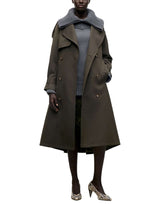 VICTORIA BECKHAM Trench coat in lana vergine GREEN Donna 