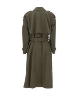 VICTORIA BECKHAM Trench coat in lana vergine GREEN Donna 