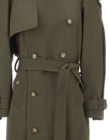 VICTORIA BECKHAM Trench coat in lana vergine GREEN Donna 