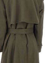 VICTORIA BECKHAM Trench coat in lana vergine GREEN Donna 