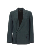 VICTORIA BECKHAM Blazer "Olie" in lana vergine GREEN Donna 