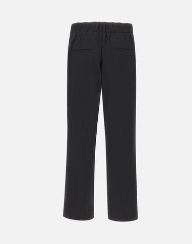 Pantaloni dritti con vita elasticizzata V073322383 001BLK VINCE. 