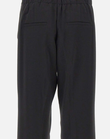 Pantaloni dritti con vita elasticizzata V073322383 001BLK VINCE. 