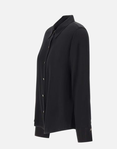 Camicia in misto seta V126113127 001BLK VINCE. 