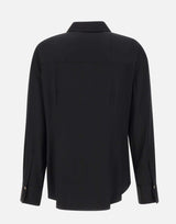 Camicia in misto seta V126113127 001BLK VINCE. 
