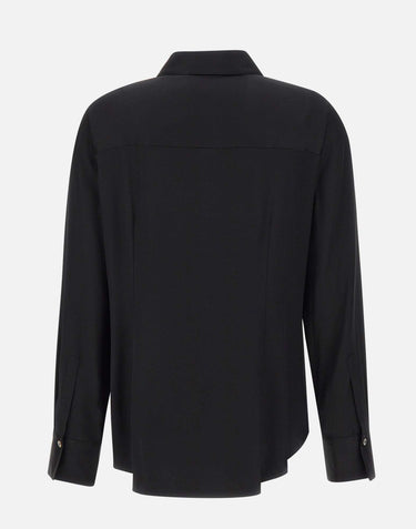 Camicia in misto seta V126113127 001BLK VINCE. 