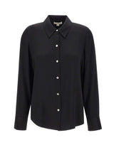 Camicia in misto seta V126113127 001BLK VINCE. 