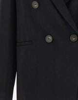 Blazer doppiopetto in crêpe V938991488 001BLK VINCE. 