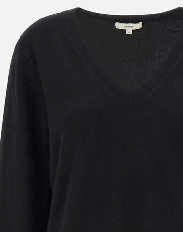 Maglia in cashmere con scollo a V VR74978133 001BLK VINCE. 